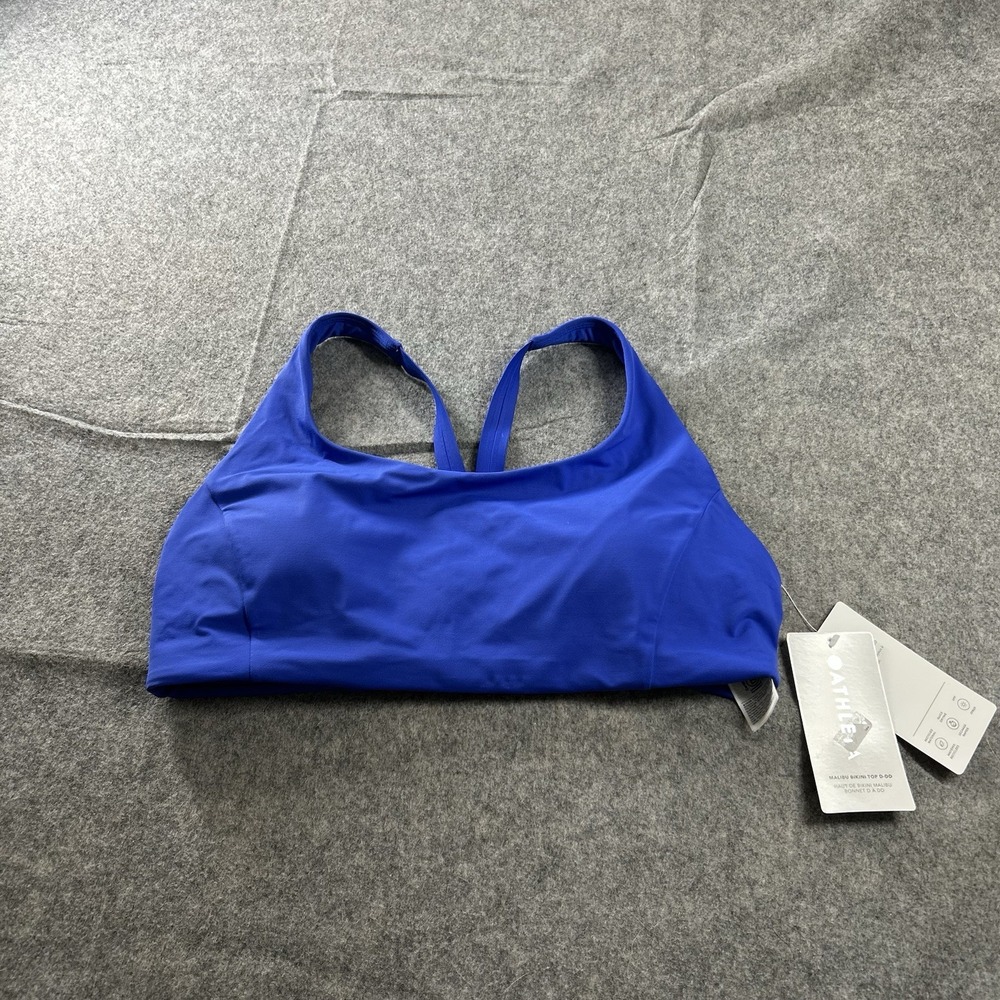 Athleta Malibu Bikini Top D - DD Womens Swim Large Blue Athletic